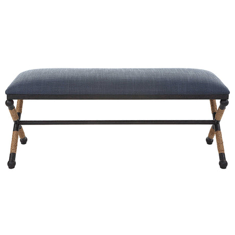 Uttermost Firth Rustic Navy Bench - Home Elegance USA