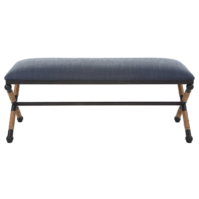 Uttermost Firth Rustic Navy Bench - Home Elegance USA