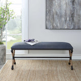 Uttermost Firth Rustic Navy Bench - Home Elegance USA