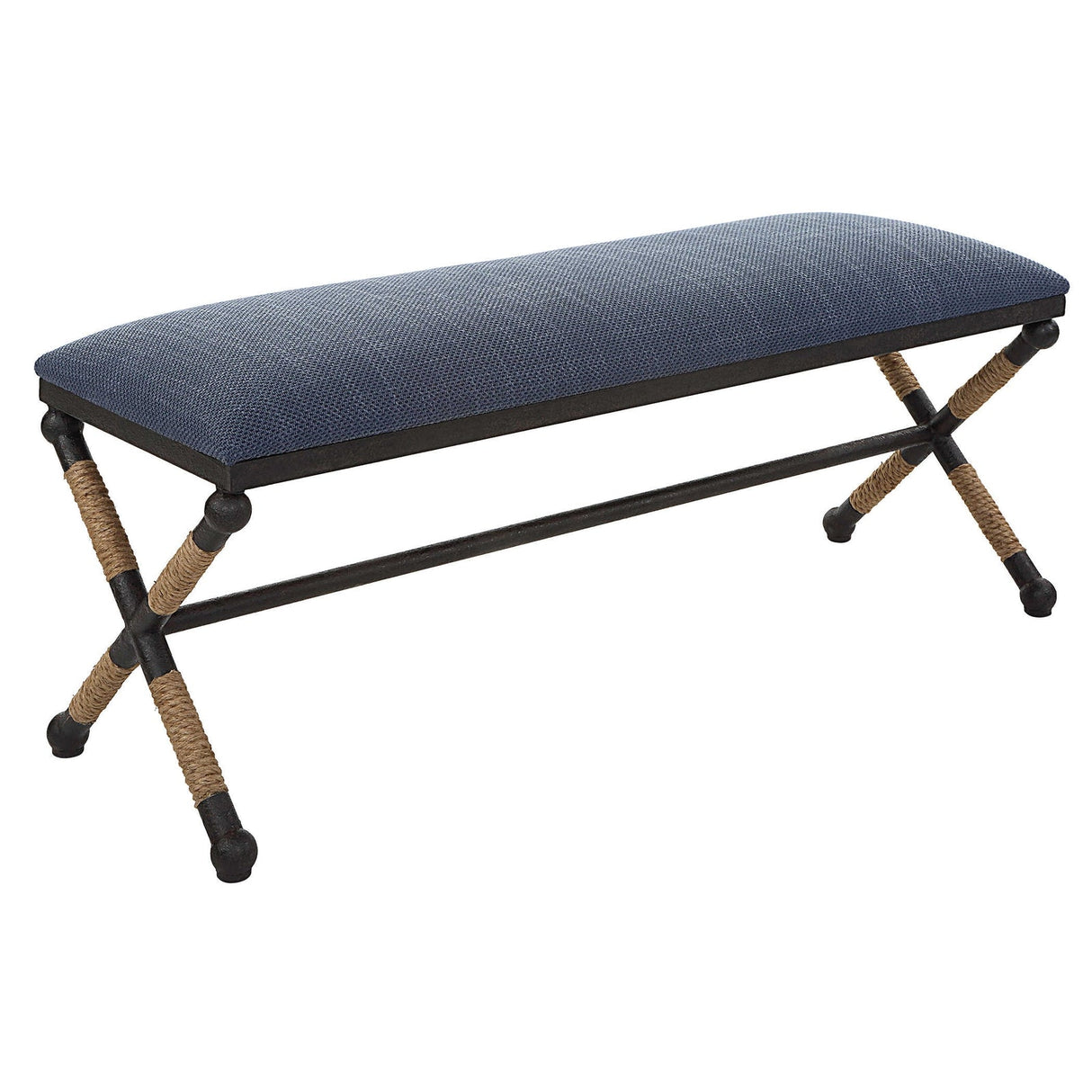 Uttermost Firth Rustic Navy Bench - Home Elegance USA