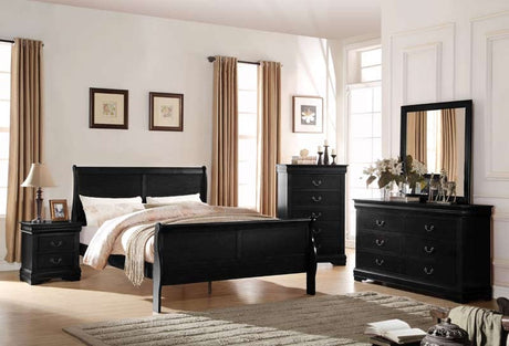 Acme Furniture - Louis Philippe Black 5 Piece Full Bedroom Set - 23737F-5SET