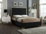 Meridian Furniture - Lana Velvet Queen Bed In Black - Lanablack-Q