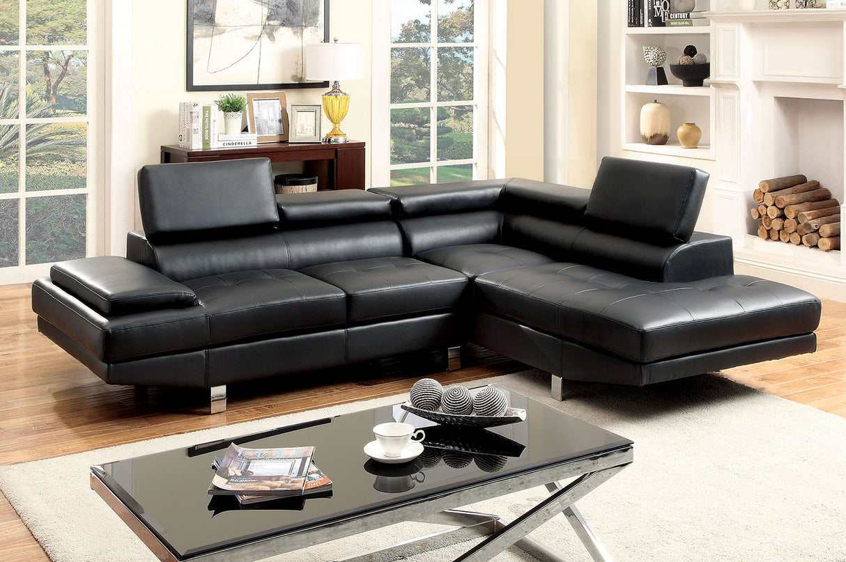 Kemina - Sectional & Speaker Console - Black - Home Elegance USA