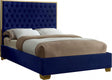 Lana Velvet King Bed In Navy - Lananavy-K | Meridian