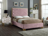 Meridian Furniture - Lana Velvet King Bed In Pink - Lanapink-K