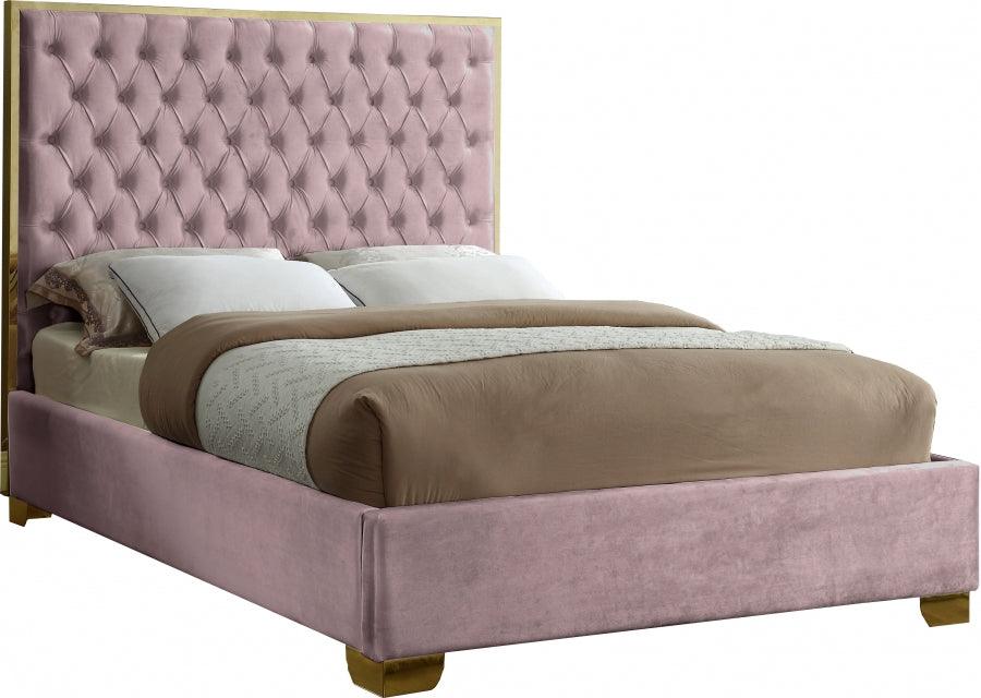 Meridian Furniture - Lana Velvet King Bed In Pink - Lanapink-K