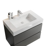 Alice 30" Gray Bathroom Vanity with Sink, Large Storage Wall Mounted Floating Bathroom Vanity for Modern Bathroom, One - Piece White Sink Basin without Drain and Faucet - W1865S00005 - Home Elegance USA - 5