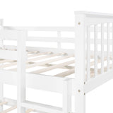 Full over Full Bunk Bed with Ladder for Bedroom, Guest Room Furniture-White(OLD SKU :LP000203AAK) - Home Elegance USA