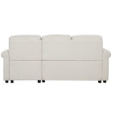 83" Modern Convertible Sleeper Sofa Bed with Storage Chaise,Beige(Old Sku:SG000344AAA) | Home Elegance USA