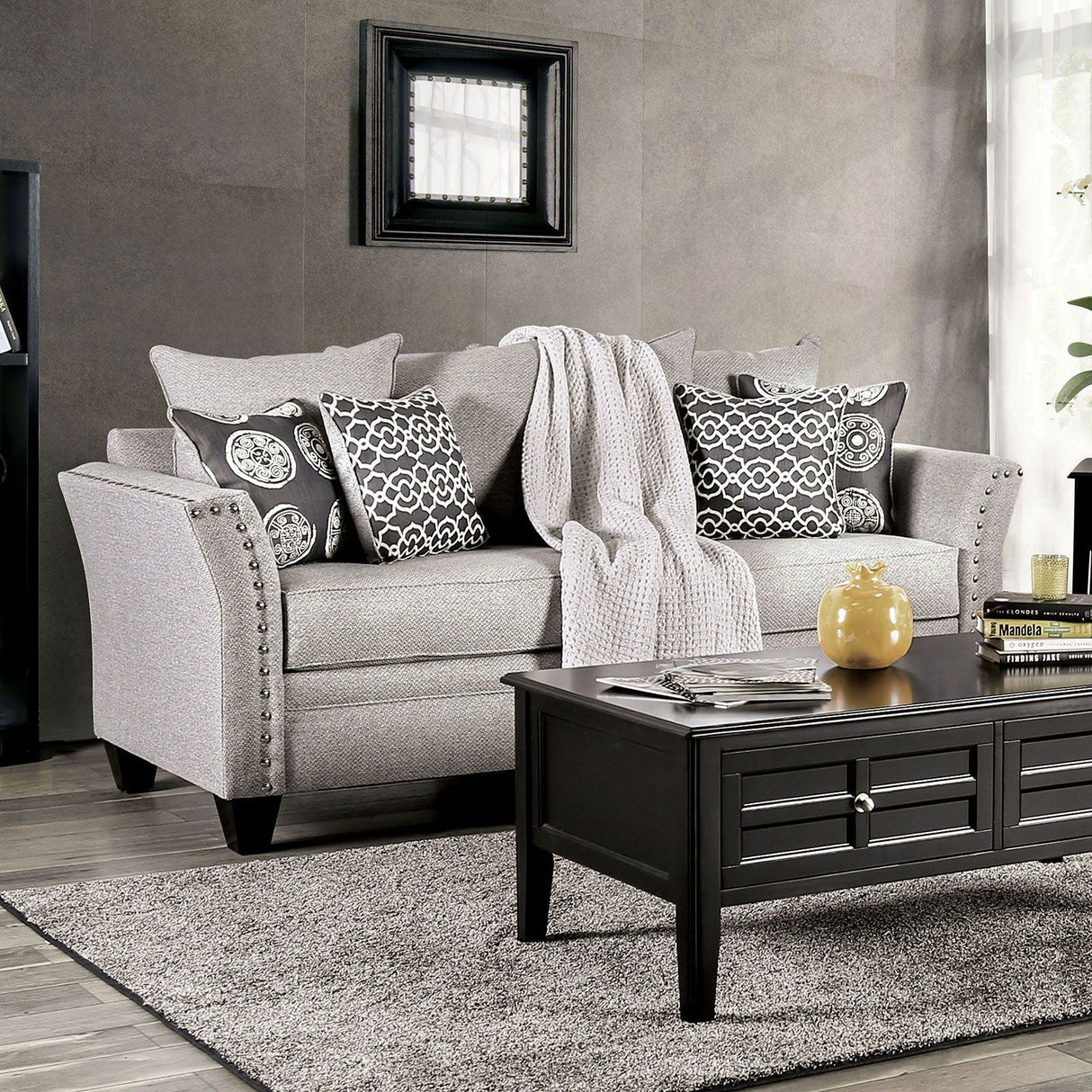 Talgarth - Sofa & Loveseat - Gray - Home Elegance USA