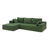 109*68" Modular Sectional Living Room Sofa Set, Modern Minimalist Style Couch, Upholstered Sleeper Sofa for Living Room, Bedroom, Salon, 2 PC Free Combination, L - Shape, Green | Home Elegance USA