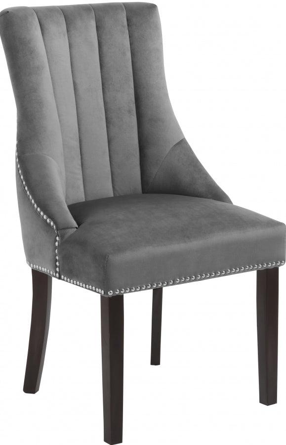 Meridian Furniture - Oxford Velvet Dining Chair In Grey (Set Of 2) - 721Grey-C