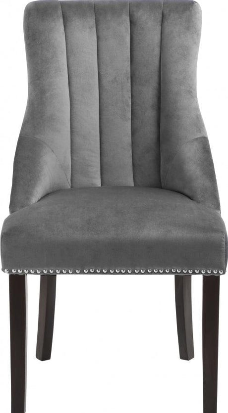 Meridian Furniture - Oxford Velvet Dining Chair In Grey (Set Of 2) - 721Grey-C