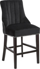 Meridian Furniture - Oxford Velvet Counter Stool In Black (Set Of 2) - 722Black-C