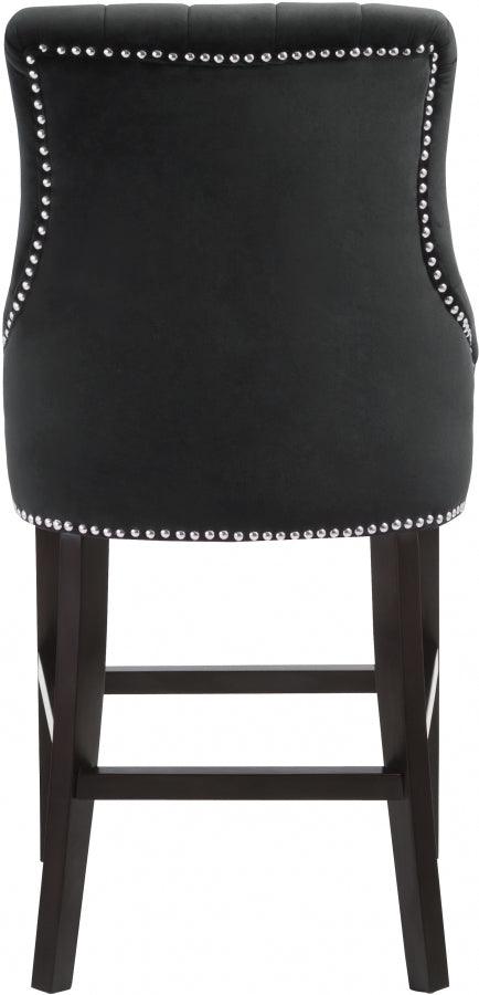 Meridian Furniture - Oxford Velvet Counter Stool In Black (Set Of 2) - 722Black-C