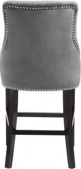 Meridian Furniture - Oxford Velvet Counter Stool In Grey (Set Of 2) - 722Grey-C