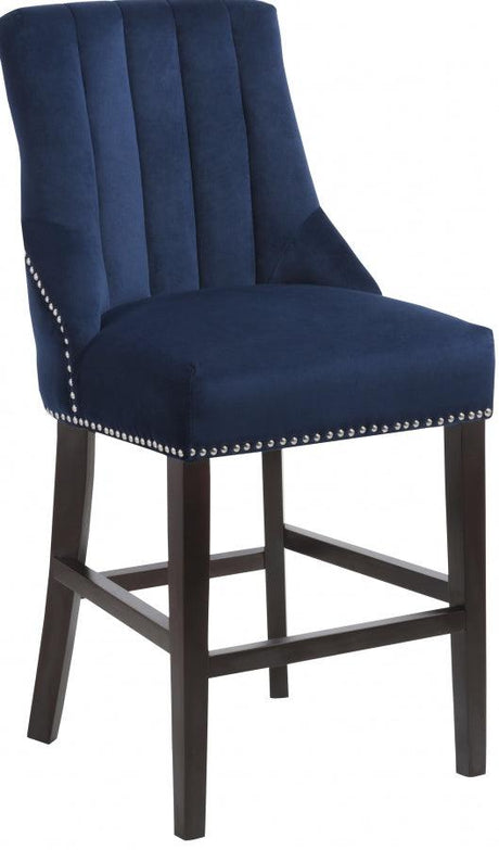 Meridian Furniture - Oxford Velvet Counter Stool In Navy (Set Of 2) - 722Navy-C