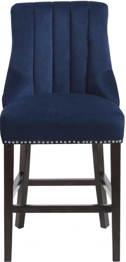 Meridian Furniture - Oxford Velvet Counter Stool In Navy (Set Of 2) - 722Navy-C