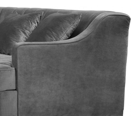 Meridian Furniture - Jackson 2 Piece Sectional Velvet In Grey - 673Grey-Sectional