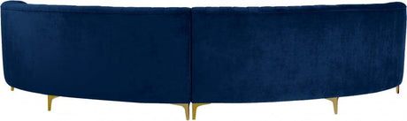 Meridian Furniture - Jackson 2 Piece Sectional Velvet In Navy - 673Navy-Sectional