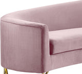 Meridian Furniture - Serpentine 3 Piece Sectional Velvet In Pink - 671Pink-Sectional