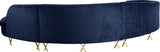 Meridian Furniture - Serpentine 3 Piece Sectional Velvet In Navy - 671Navy-Sectional