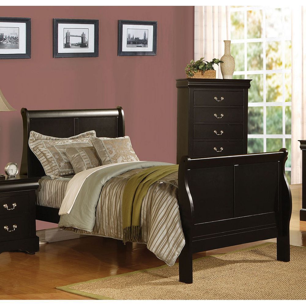 ACME Louis Philippe III Twin Bed in Black 19510T – Home Elegance USA