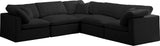 Plush - Cloud 5 Piece Modular Sectional - Black - Home Elegance USA