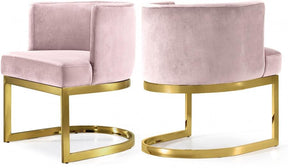 Gianna Velvet Dining Chair In Pink (Set Of 2) - 718Pink-C | Meridian
