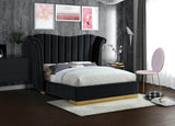 Meridian Furniture - Flora Velvet King Bed In Black - Florablack-K