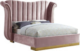 Meridian Furniture - Flora Velvet Queen Bed In Pink - Florapink-Q