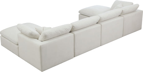 Plush - Cloud Modular Sectional 6 Piece - Cream - Fabric - Home Elegance USA