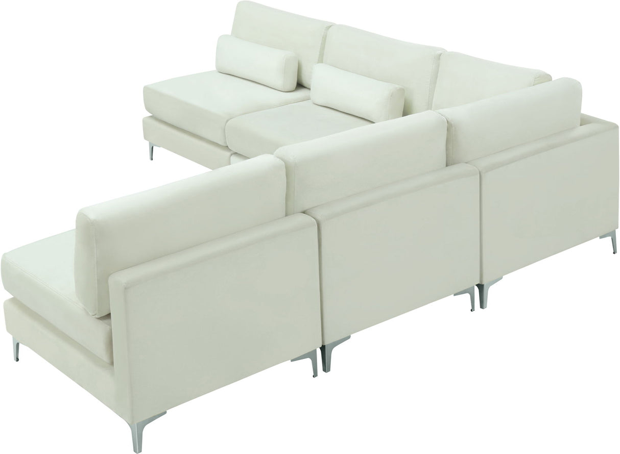 Julia - Modular Sectional 5 Piece - Cream - Fabric - Home Elegance USA