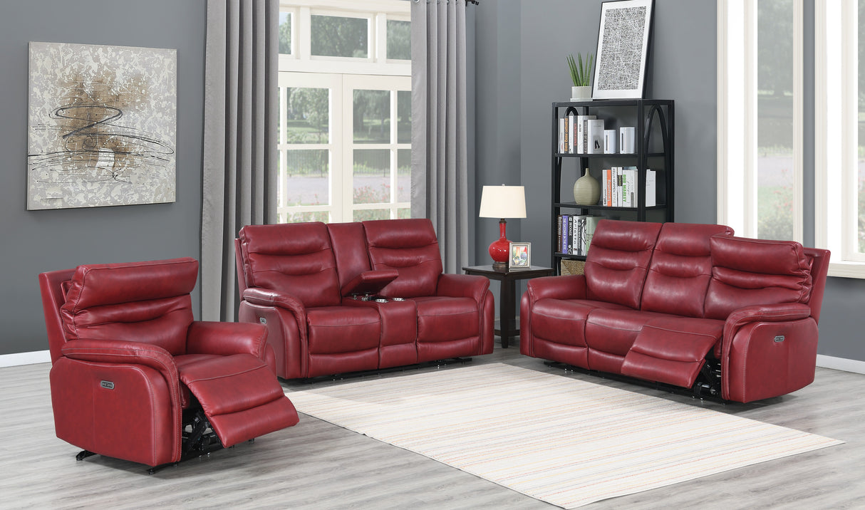 Top-Grain Leather Motion Set: Decadent Comfort, Contemporary Style, Wine or Coffee Color, Reclining with USB Control Panel - Home Elegance USA