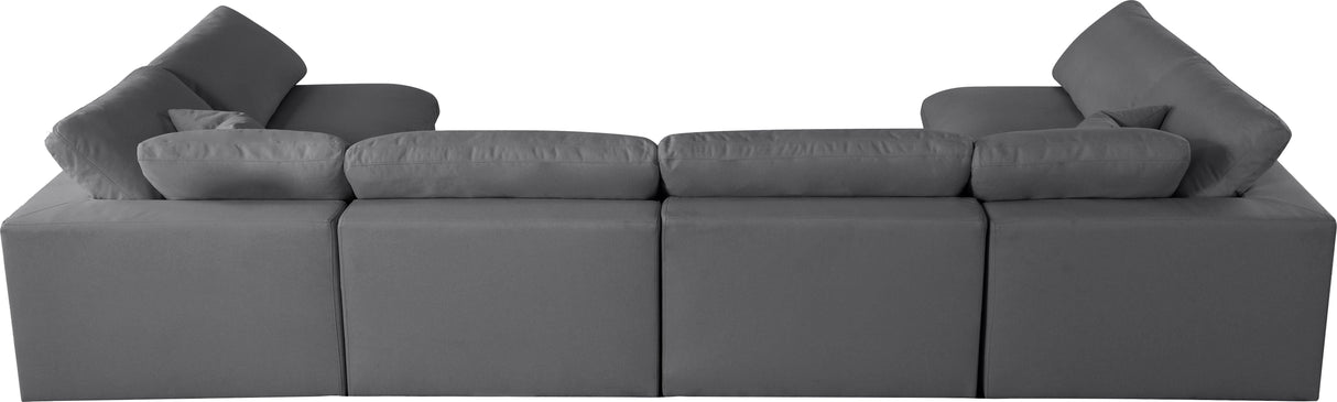 Serene - Cloud Modular Sectional 6 Piece - Grey - Fabric - Home Elegance USA