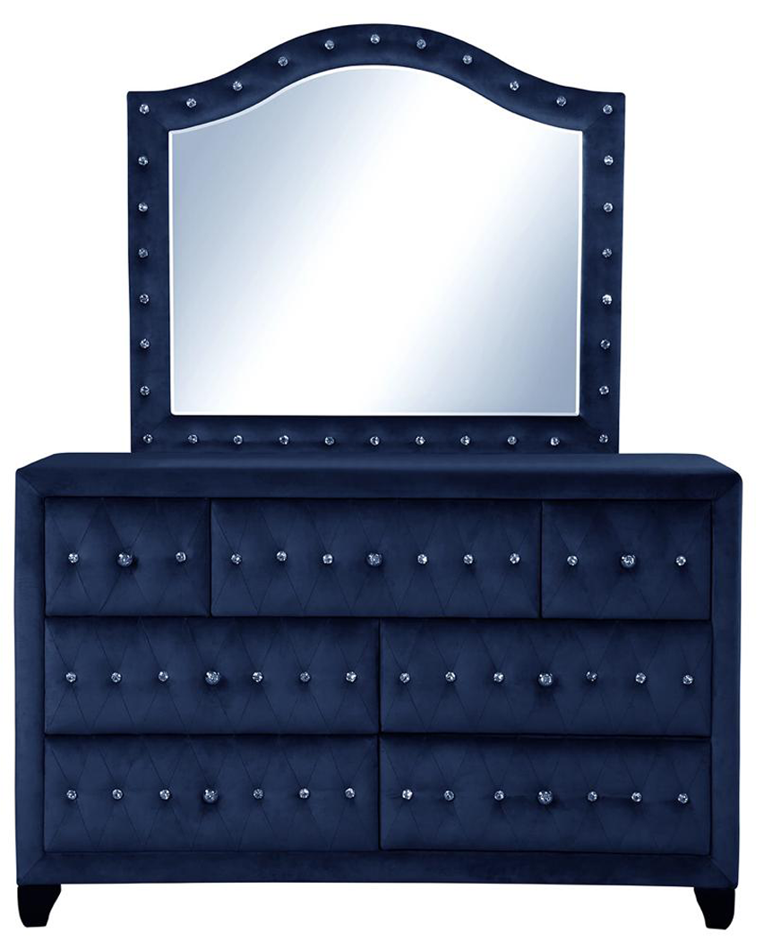 Sophia Queen Bed 4 Piece Blue Home Elegance USA