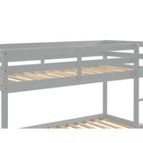 Twin over Twin Floor Bunk Bed,Grey(Old Sku:W50430319) - Home Elegance USA