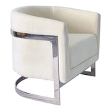 White and Silver Sofa Chair - Home Elegance USA