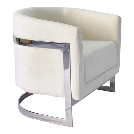 White and Silver Sofa Chair - Home Elegance USA