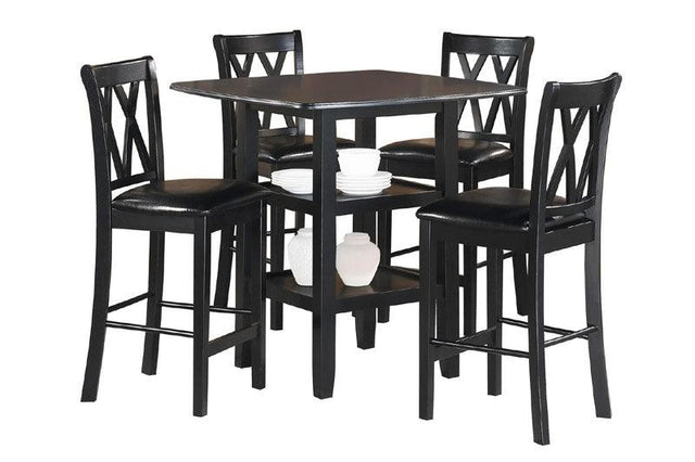 Homelegance - Norman 5 Piece Counter Height Set - 2514Bk-36