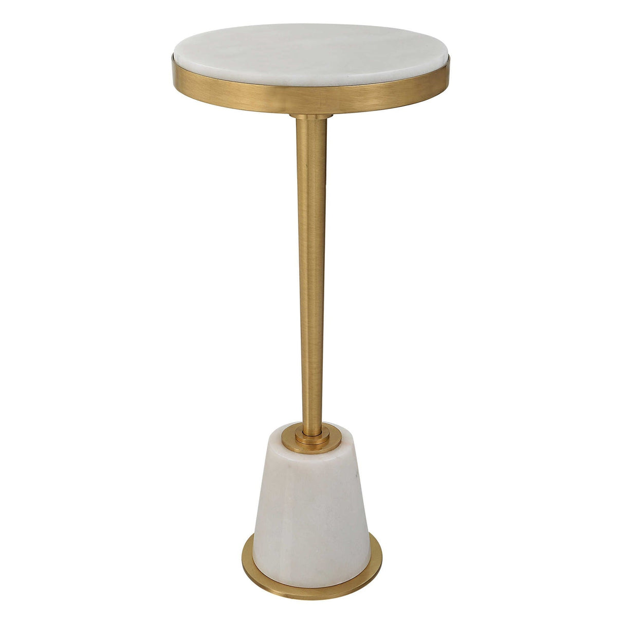 Uttermost Edifice White Marble Drink Table - Home Elegance USA