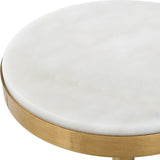 Uttermost Edifice White Marble Drink Table - Home Elegance USA