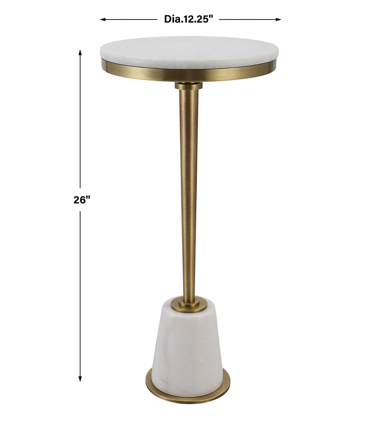 Uttermost Edifice White Marble Drink Table - Home Elegance USA