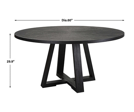 Uttermost Gidran Round Black Dining Table - Home Elegance USA