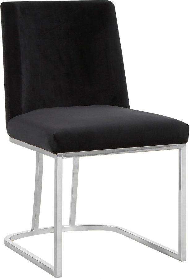 Meridian Furniture - Heidi Velvet Dining Chair In Black (Set Of 2) - 728Black-C