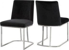 Heidi Velvet Dining Chair In Black (Set Of 2) - 728Black-C | Meridian