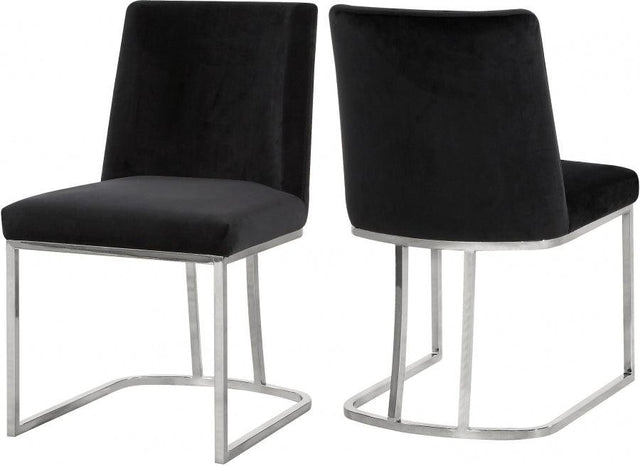 Meridian Furniture - Heidi Velvet Dining Chair In Black (Set Of 2) - 728Black-C