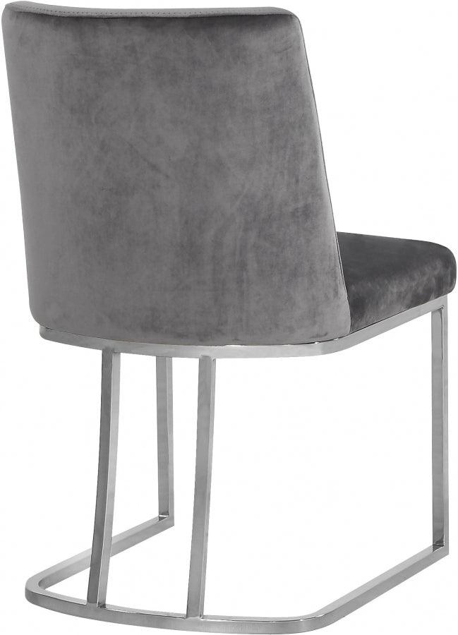 Meridian Furniture - Heidi Velvet Dining Chair In Grey (Set Of 2) - 728Grey-C