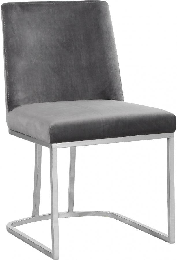 Meridian Furniture - Heidi Velvet Dining Chair In Grey (Set Of 2) - 728Grey-C