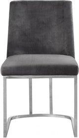 Meridian Furniture - Heidi Velvet Dining Chair In Grey (Set Of 2) - 728Grey-C